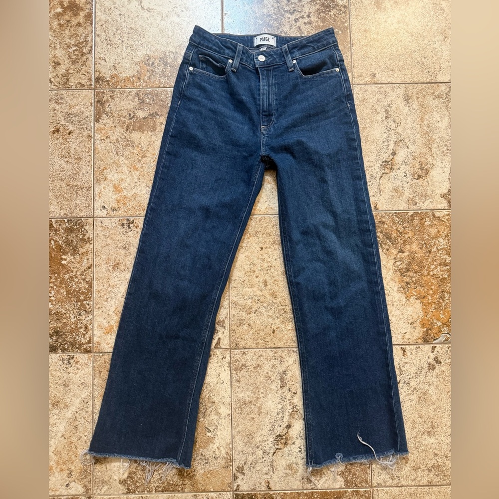 PAIGE Dark Blue wide Leg Jeans